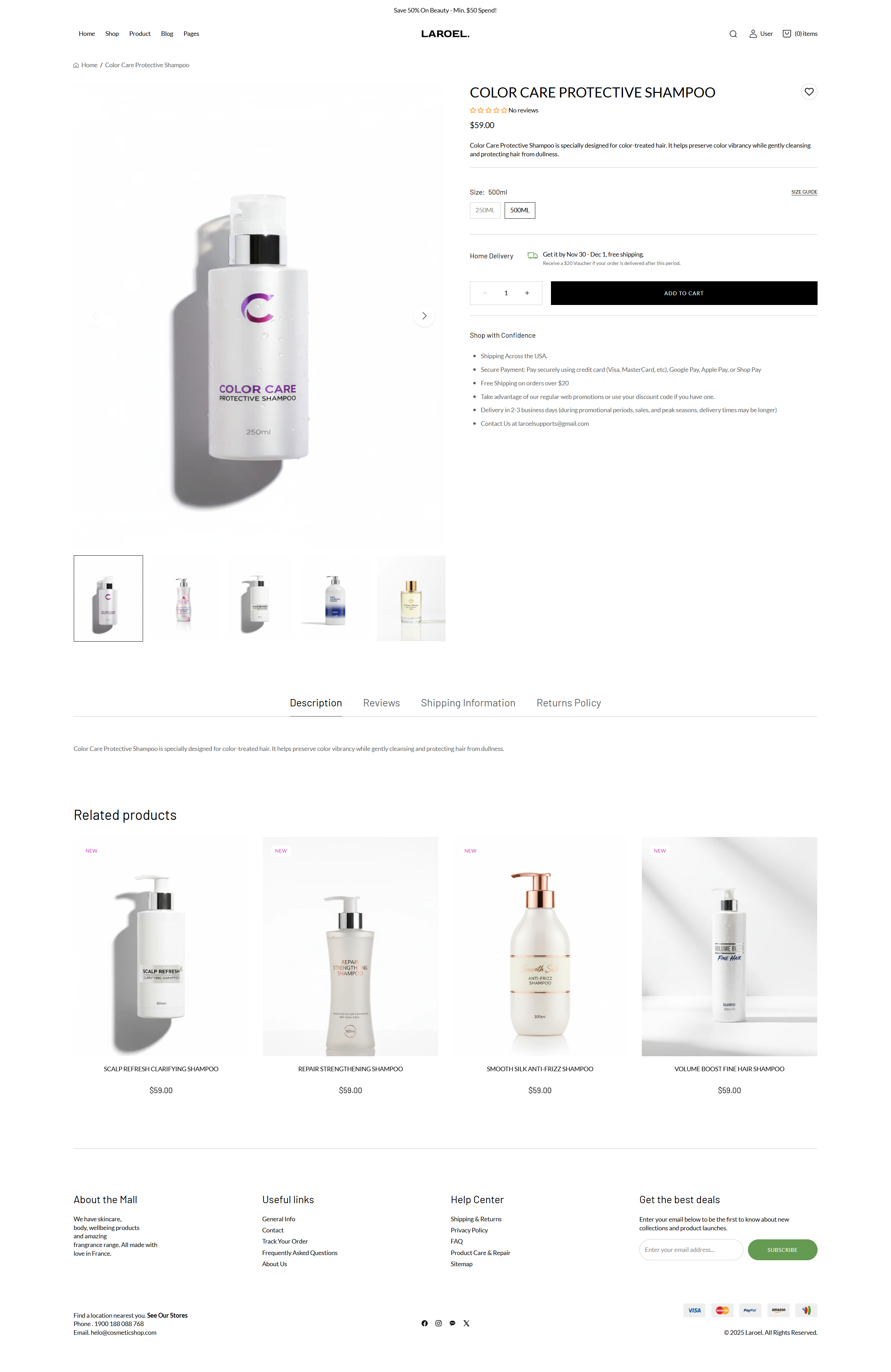 Product page with bottom thumbnail